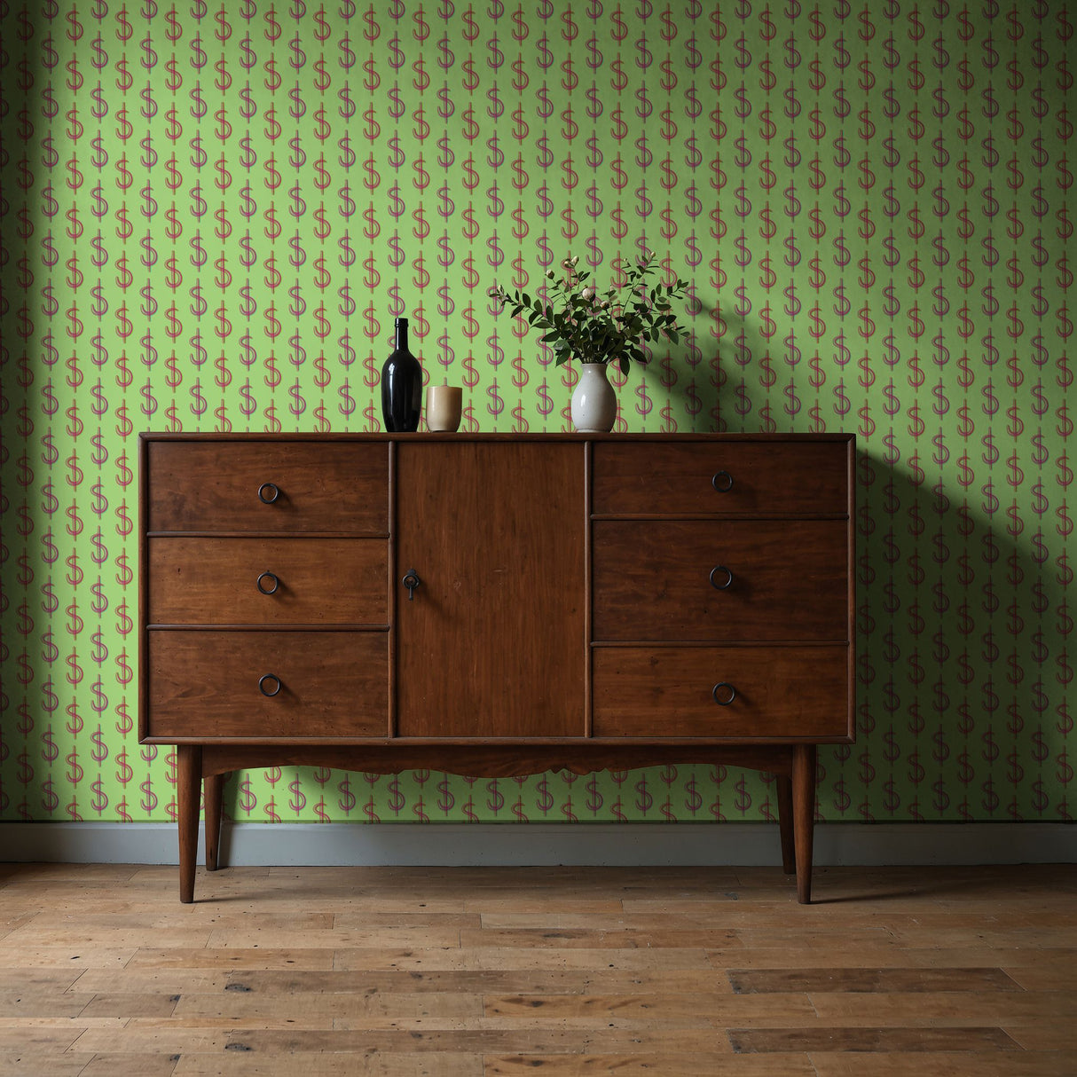 Trust Fund | Maximalist Colorful Dollar Sign Money Bubble Wallpaper Wallpaper Sckribbles