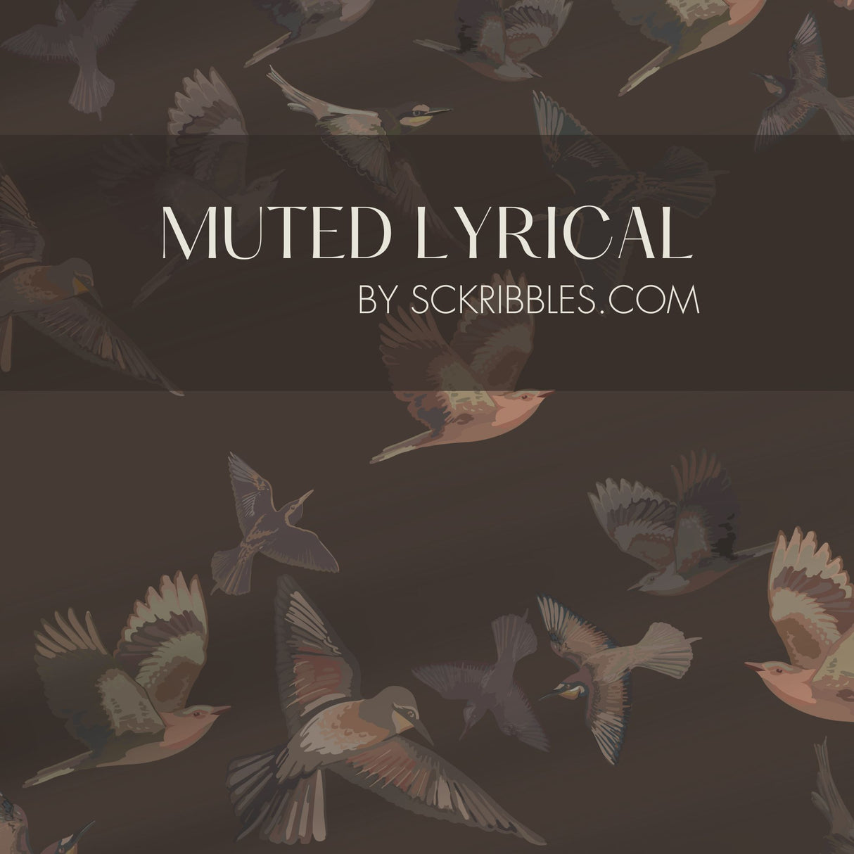 Dreamy Birds | Dark Moody Muted Whimsical Bird Wallpaper Wallpaper Sckribbles