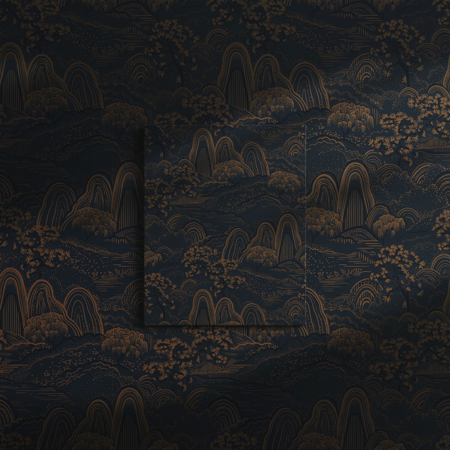 Serene Ascend | Moody Botanical Scenic Asian Wallpaper Wallpaper Sckribbles