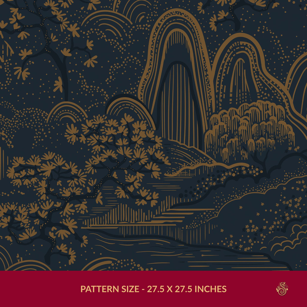 Serene Ascend | Moody Botanical Scenic Asian Wallpaper Wallpaper Sckribbles Signature - Premium Non-Woven Roll - 27.5 in x 32.8 ft (70 cm × 10 m) Grounded Romance