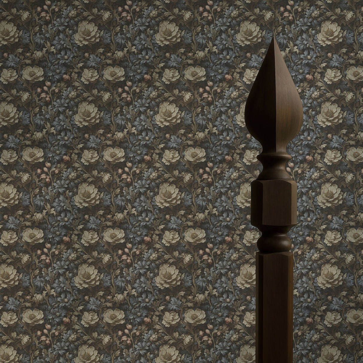 Woven Garden | Muted Moody Botanical Dark Floral Wallpaper Wallpaper Sckribbles