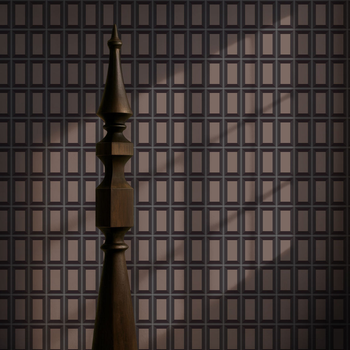 Boxed Brilliance | Brown Geometrical Rectangular Masculine Wallpaper Wallpaper Sckribbles