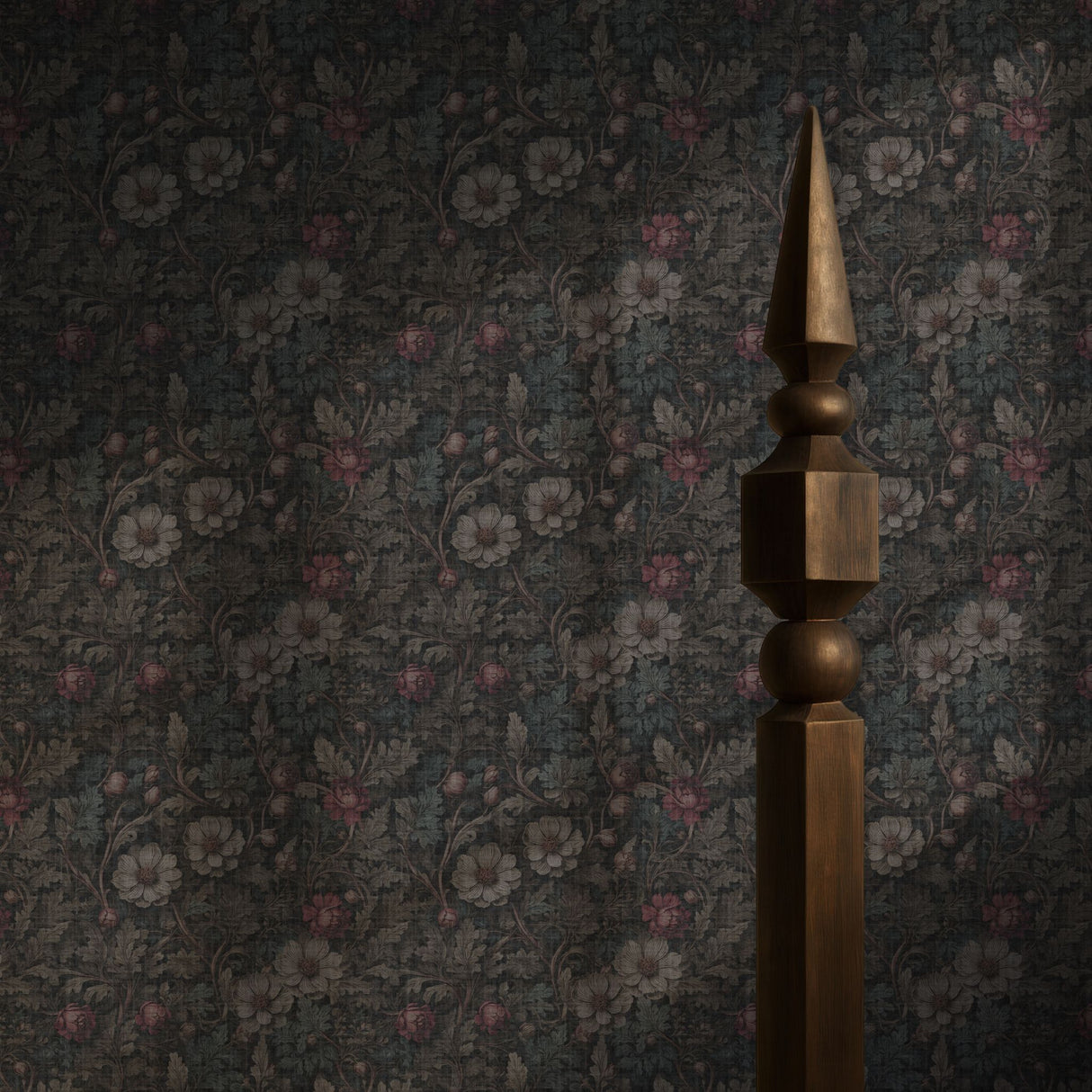 Nocturnal Botanica | Dark Academia Dramatic Moody Floral Wallpaper Wallpaper Sckribbles