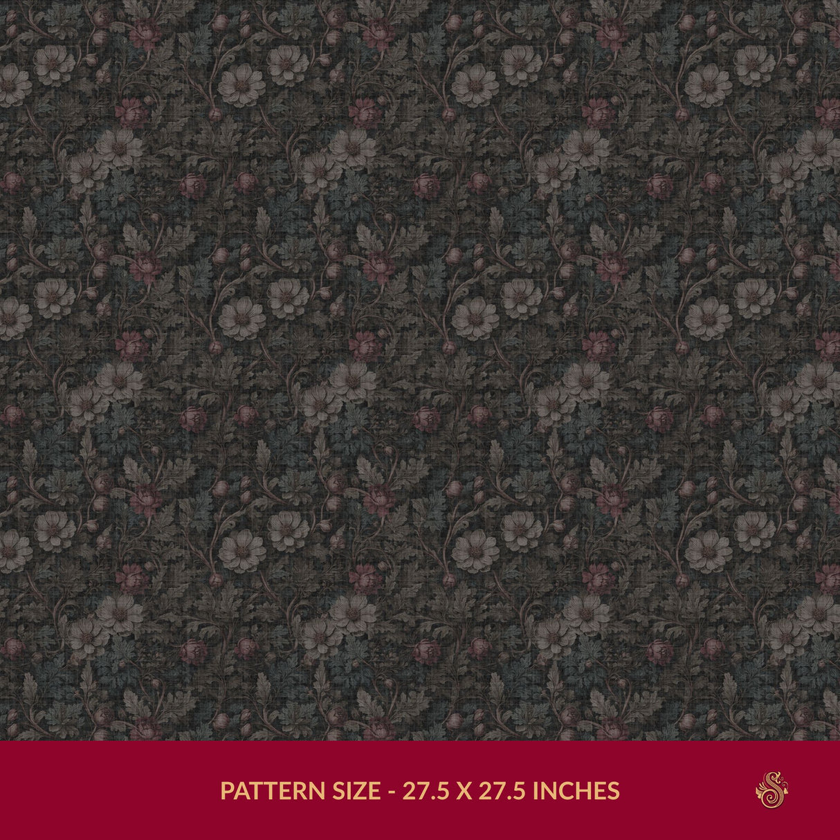 Nocturnal Botanica | Dark Academia Dramatic Moody Floral Wallpaper Wallpaper Sckribbles