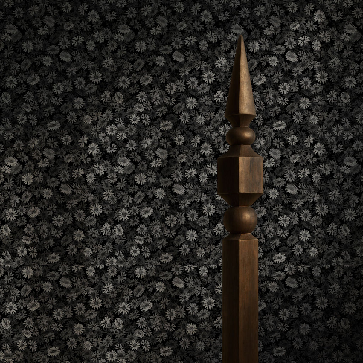 Twilight Bouquet | Dark Moody Gray Floral Wallpaper Wallpaper Sckribbles