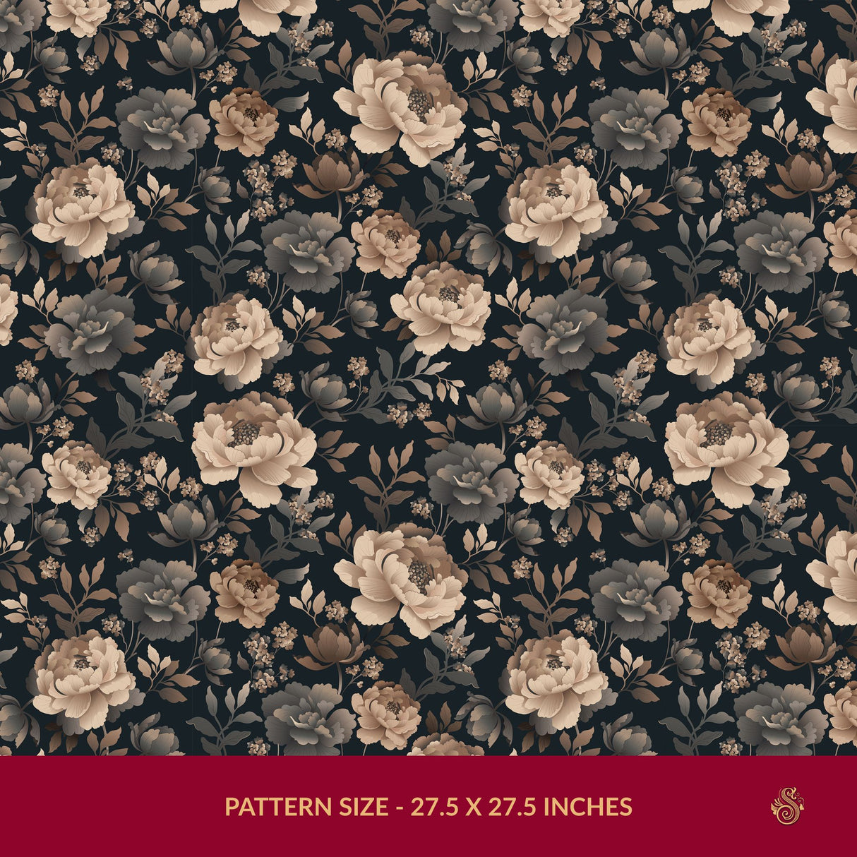 Moonlit Garden | Dark Academia Moody Floral Wallpaper Wallpaper Sckribbles