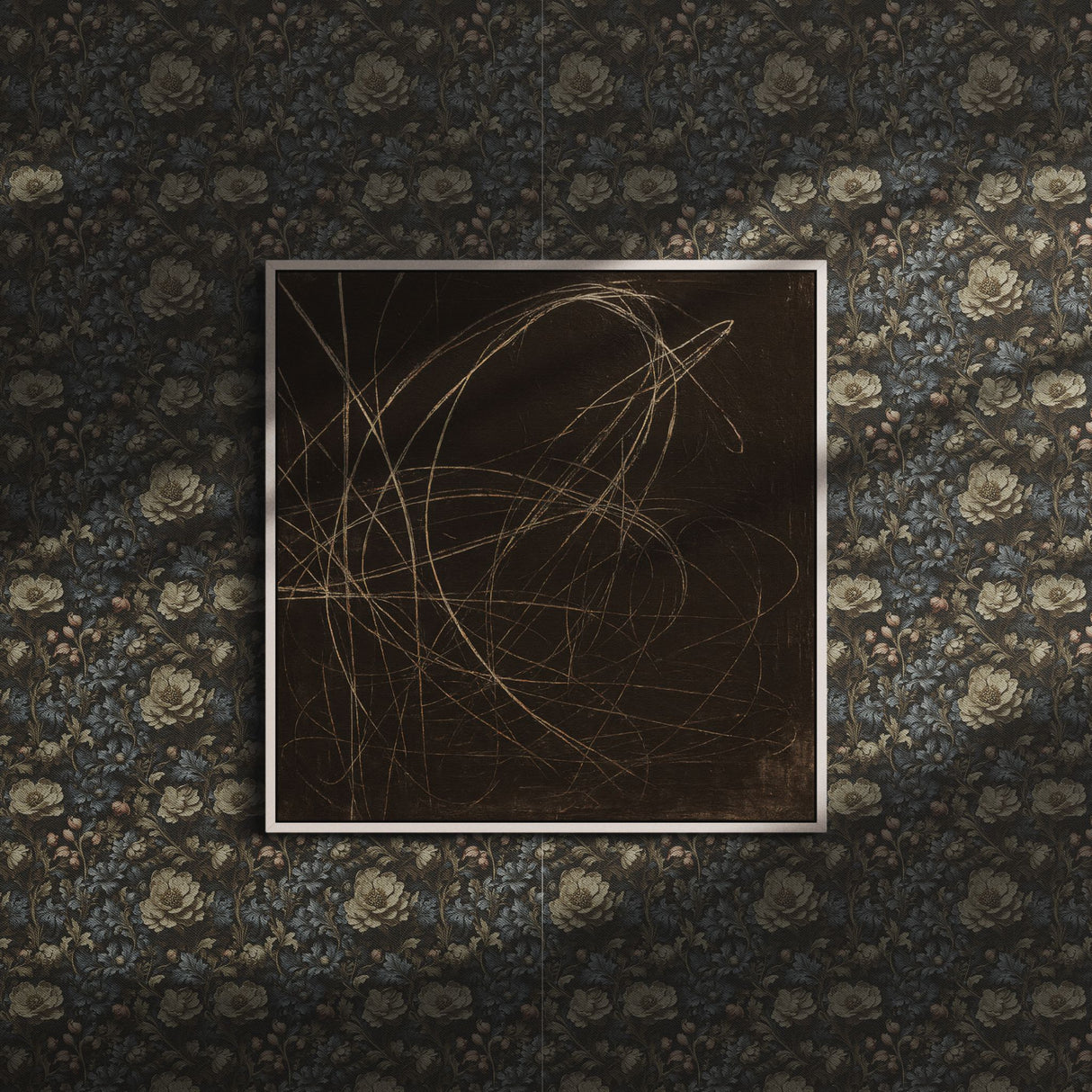 Woven Garden | Muted Moody Botanical Dark Floral Wallpaper Wallpaper Sckribbles