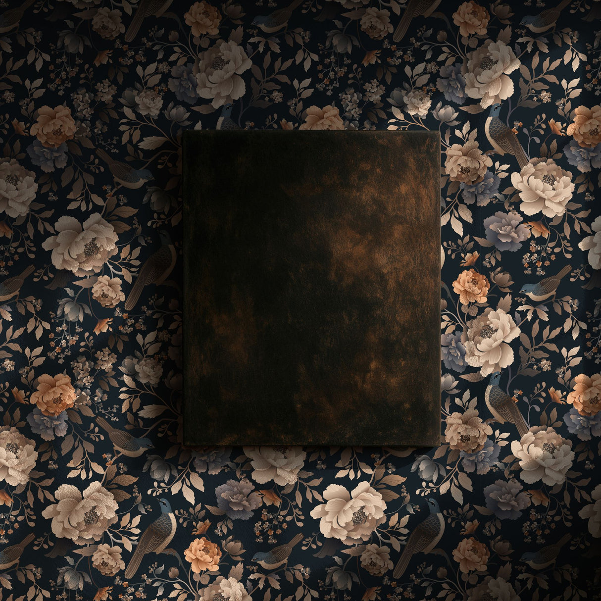 Nocturne Bloom | Dark Floral Moody Bird Wallpaper Wallpaper Sckribbles