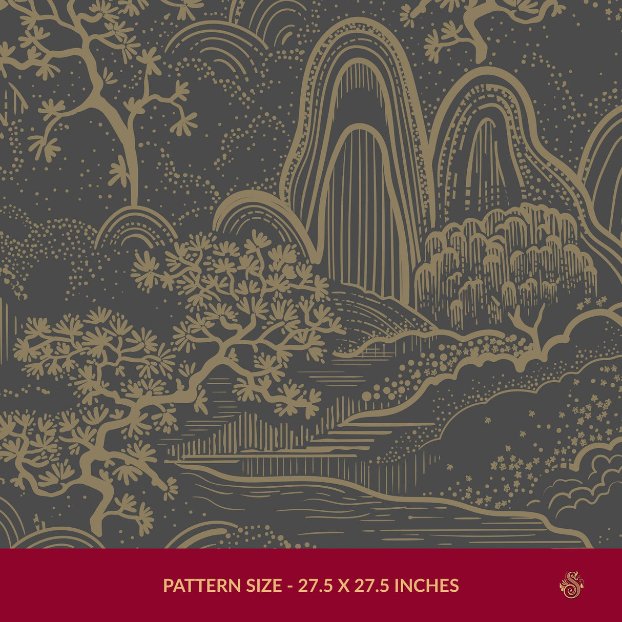 Serene Ascend | Moody Botanical Scenic Asian Wallpaper Wallpaper Sckribbles Signature - Premium Non-Woven Roll - 27.5 in x 32.8 ft (70 cm × 10 m) Dreamy Garden
