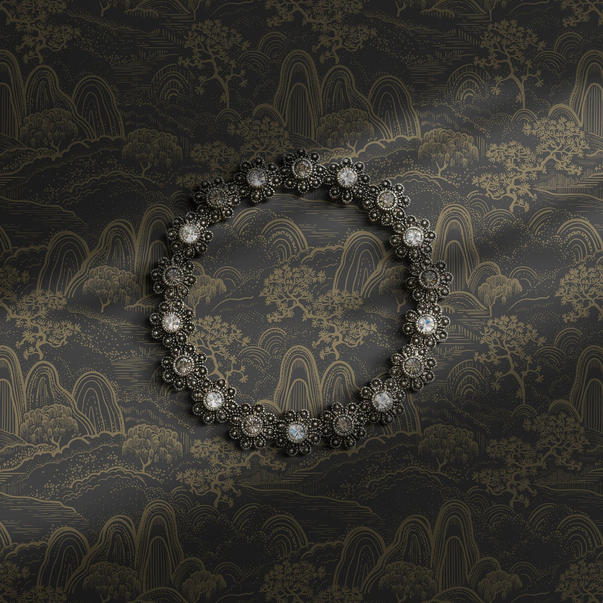 Moody neutral-toned Asian wallpaper.