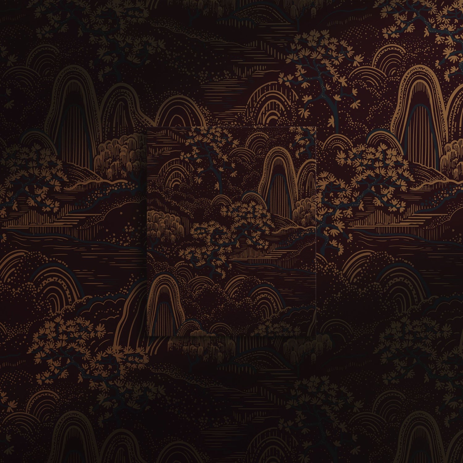 Serene Ascend | Moody Botanical Scenic Asian Wallpaper Wallpaper Sckribbles