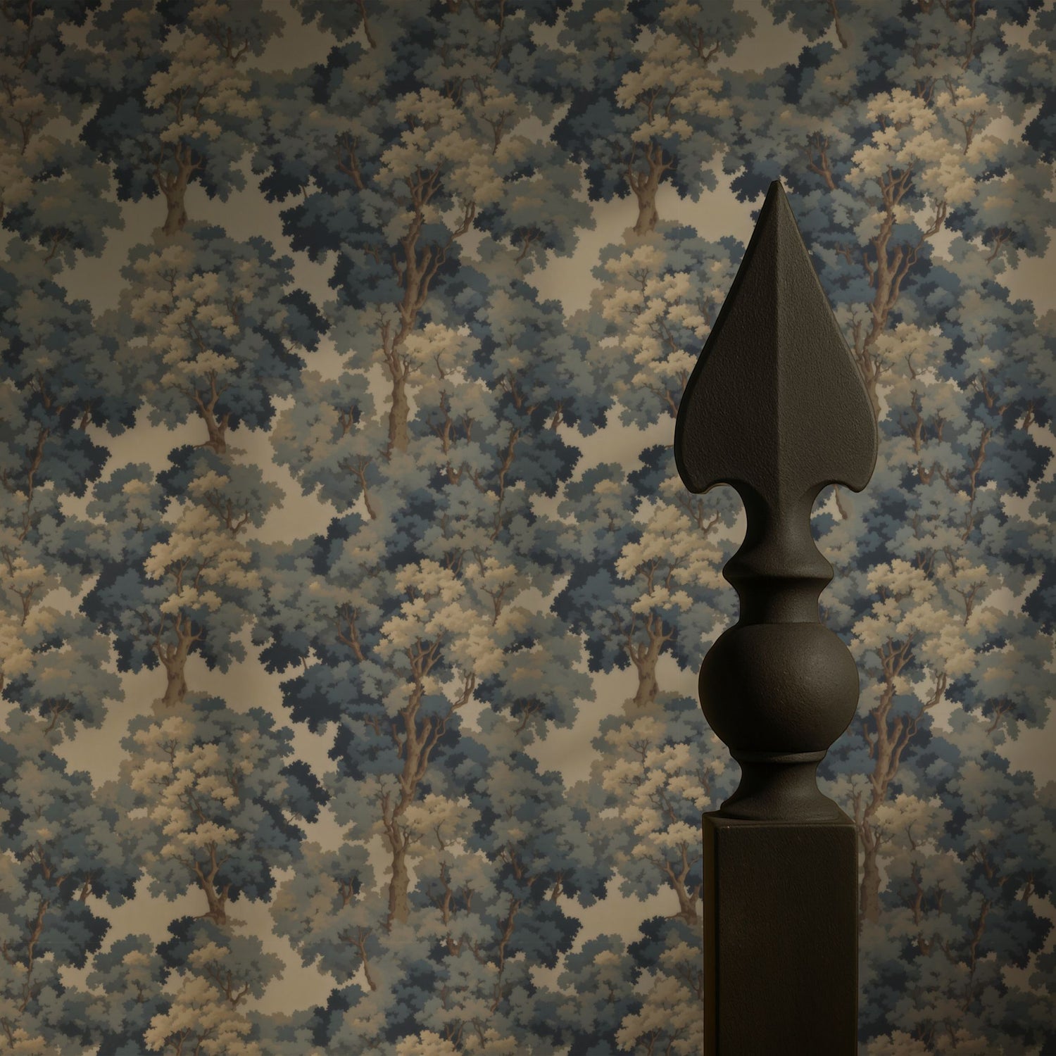 Canopy Charm | Moody Forest Aubusson Tapestry Trees Wallpaper Wallpaper Sckribbles