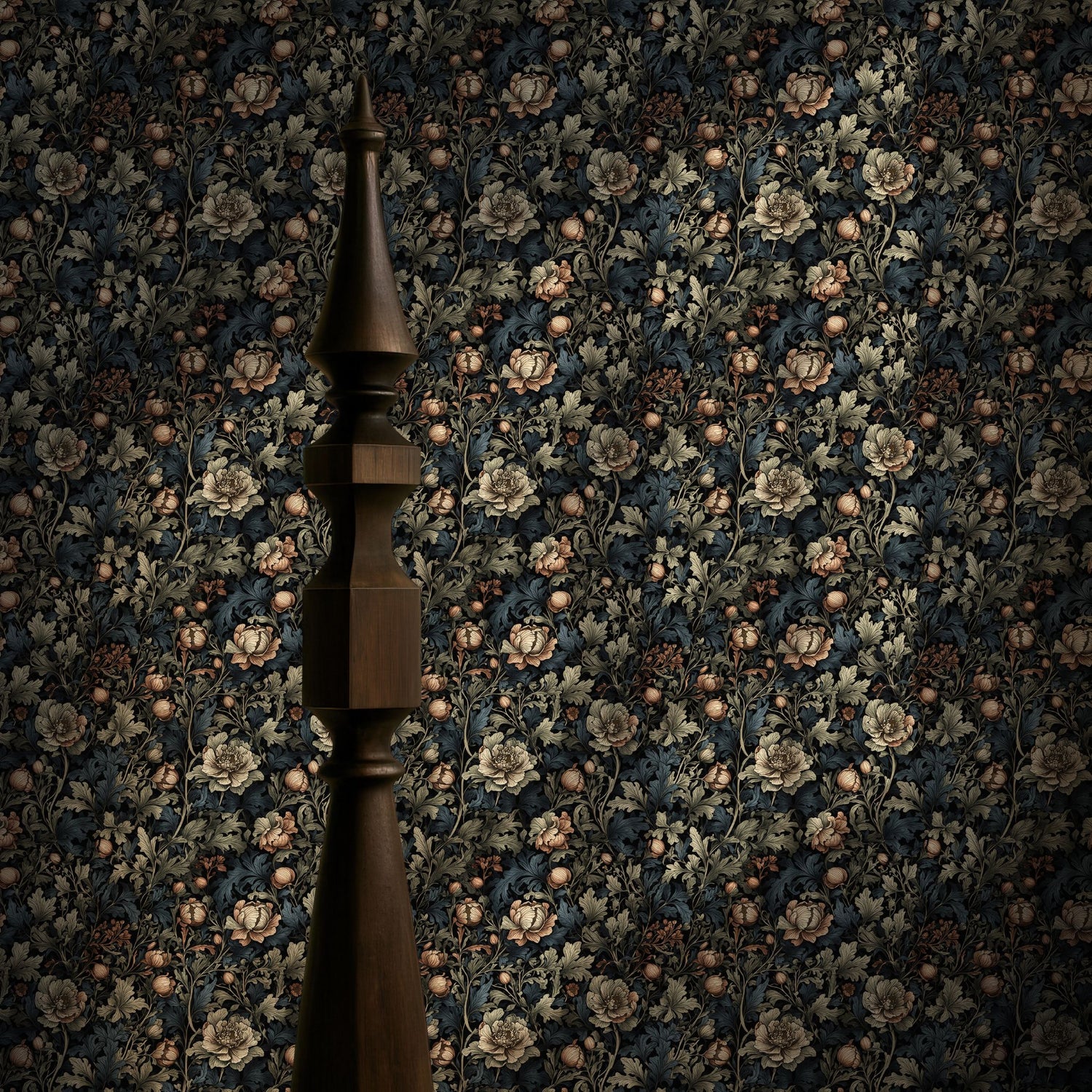 Botanical Bliss | Dark Moody Floral Garden Wallpaper Wallpaper Sckribbles