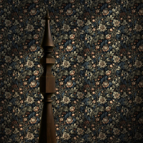 Botanical Bliss | Dark Moody Floral Garden Wallpaper Wallpaper Sckribbles