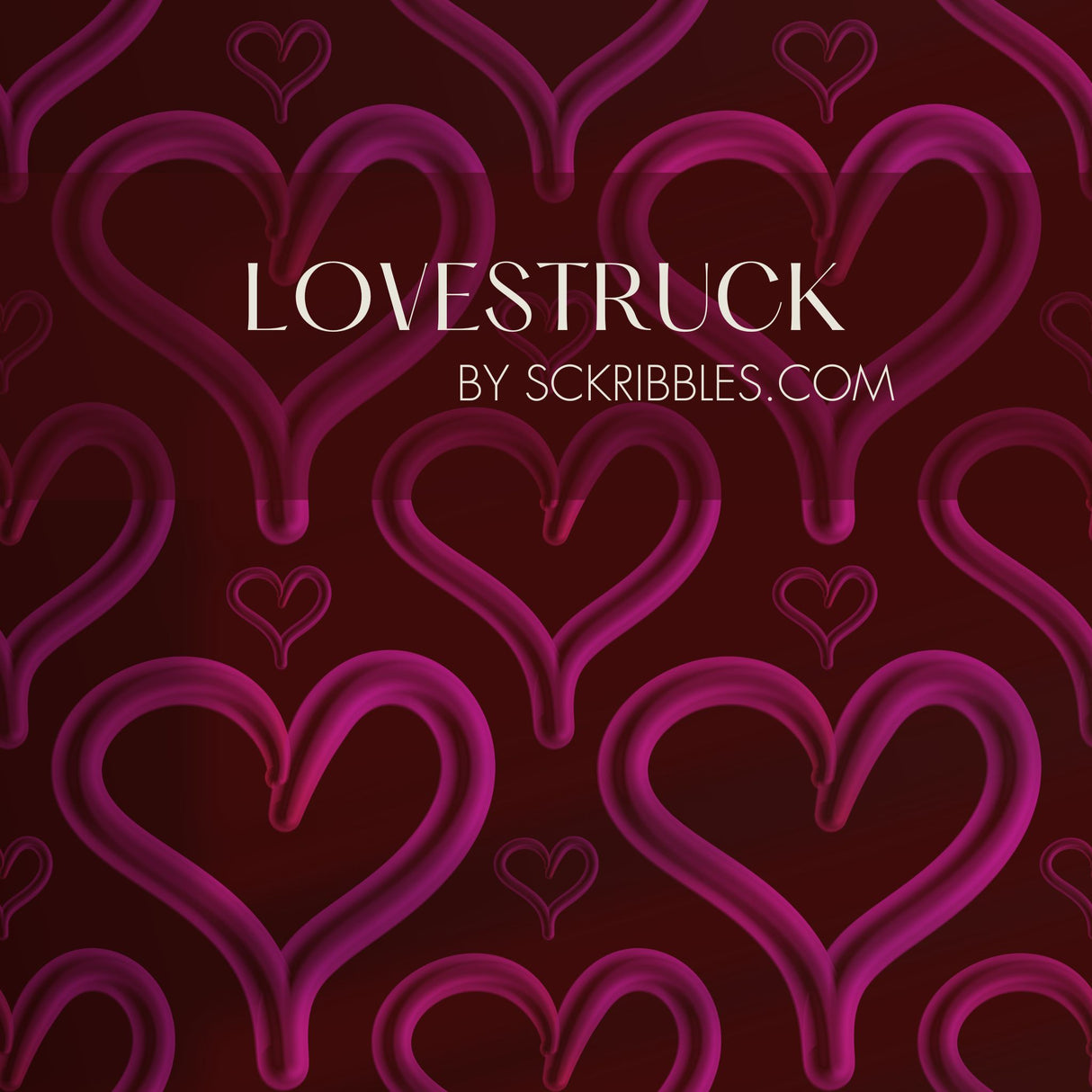Heartburst | Cute Pink Love Heart Bubble Wallpaper Wallpaper Sckribbles Traditional - (Non-Woven) Sample 14'' x 14'' / 35 x 35 cm Lovestruck