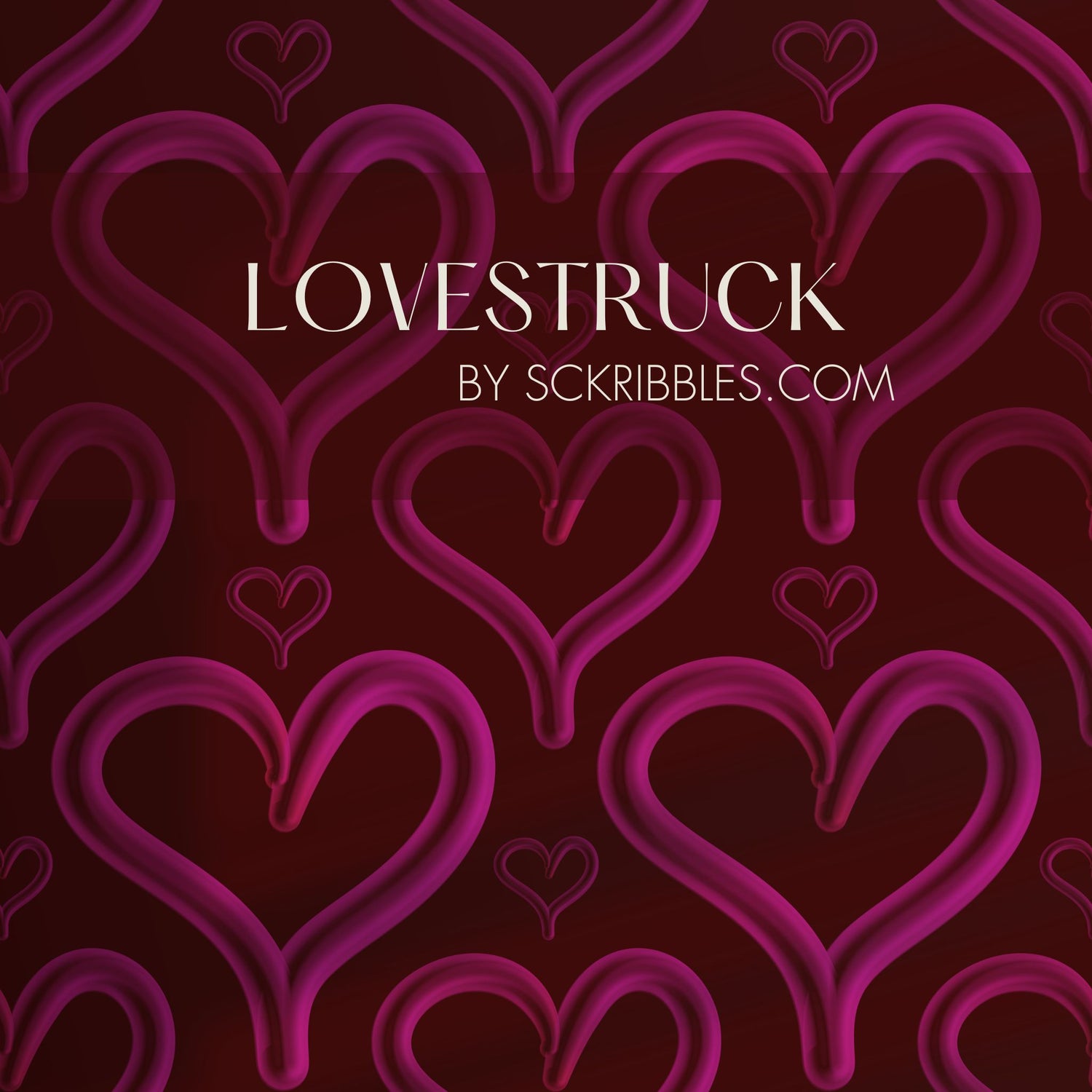 Heartburst | Cute Pink Love Heart Bubble Wallpaper Wallpaper Sckribbles Traditional - (Non-Woven) Sample 14'' x 14'' / 35 x 35 cm Lovestruck