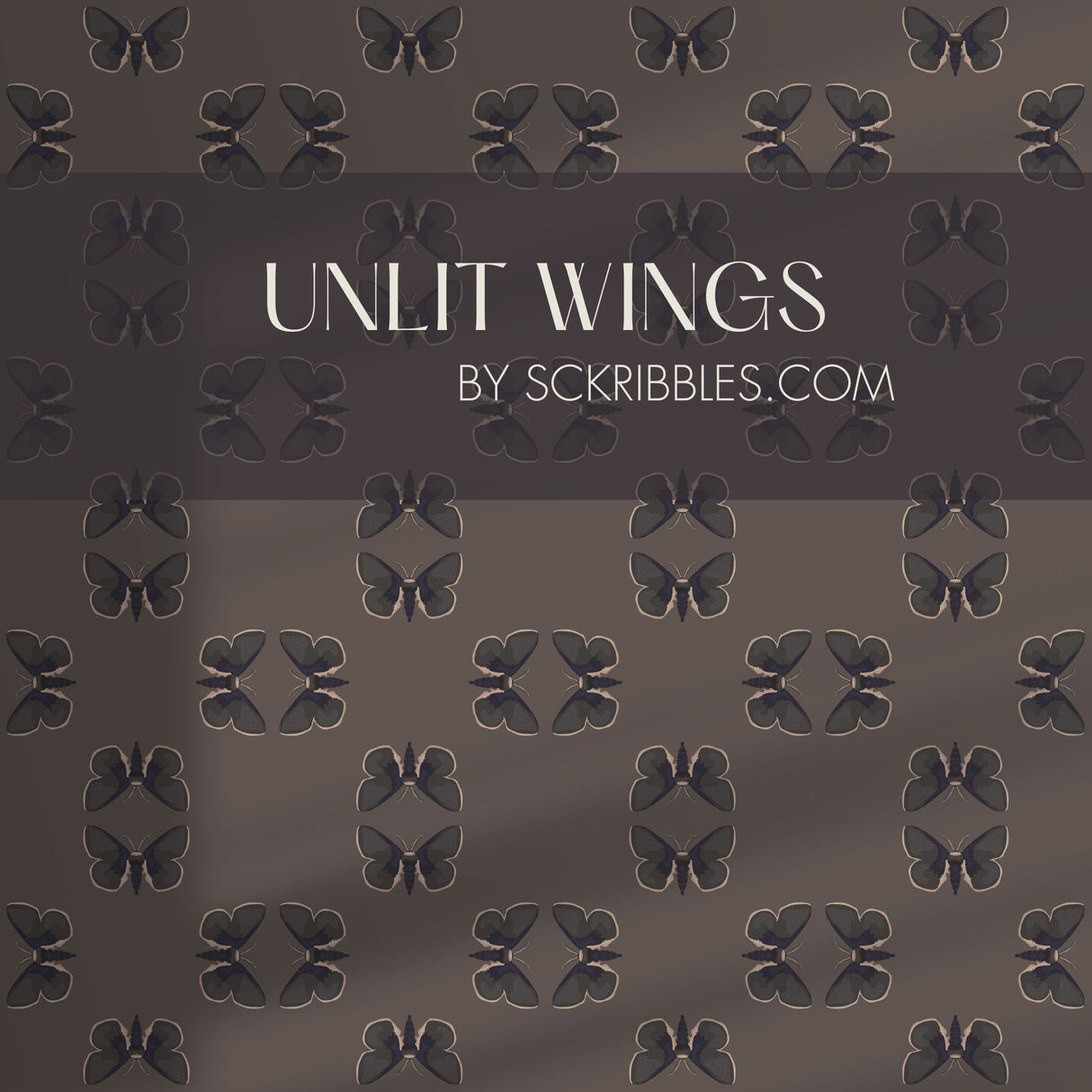 Unlit Wings | Moody Muted Brown Geometric Moth Wallpaper Wallpaper Sckribbles