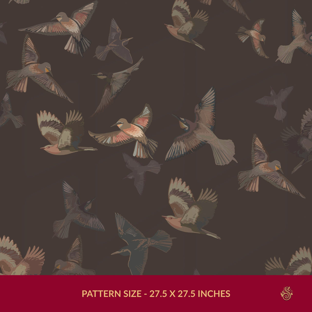 Dreamy Birds | Dark Moody Muted Whimsical Bird Wallpaper Wallpaper Sckribbles Signature - Premium Non-Woven Roll - 27.5 in x 32.8 ft (70 cm × 10 m) Muted Lyrical