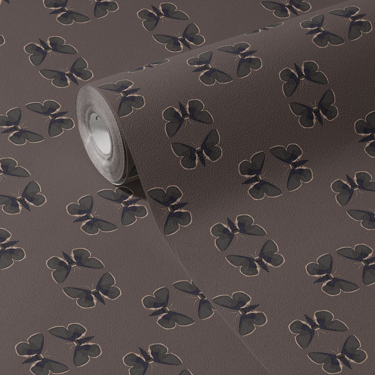 Unlit Wings | Moody Muted Brown Geometric Moth Wallpaper Wallpaper Sckribbles