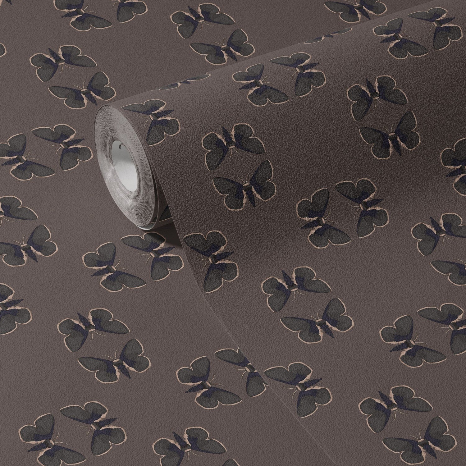 Unlit Wings | Moody Muted Brown Geometric Moth Wallpaper Wallpaper Sckribbles