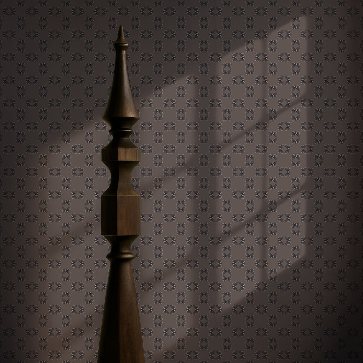 Unlit Wings | Moody Muted Brown Geometric Moth Wallpaper Wallpaper Sckribbles