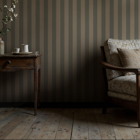 Subtle Stripes | Classic Muted Old-World Understated Striped Wallpaper Wallpaper Sckribbles