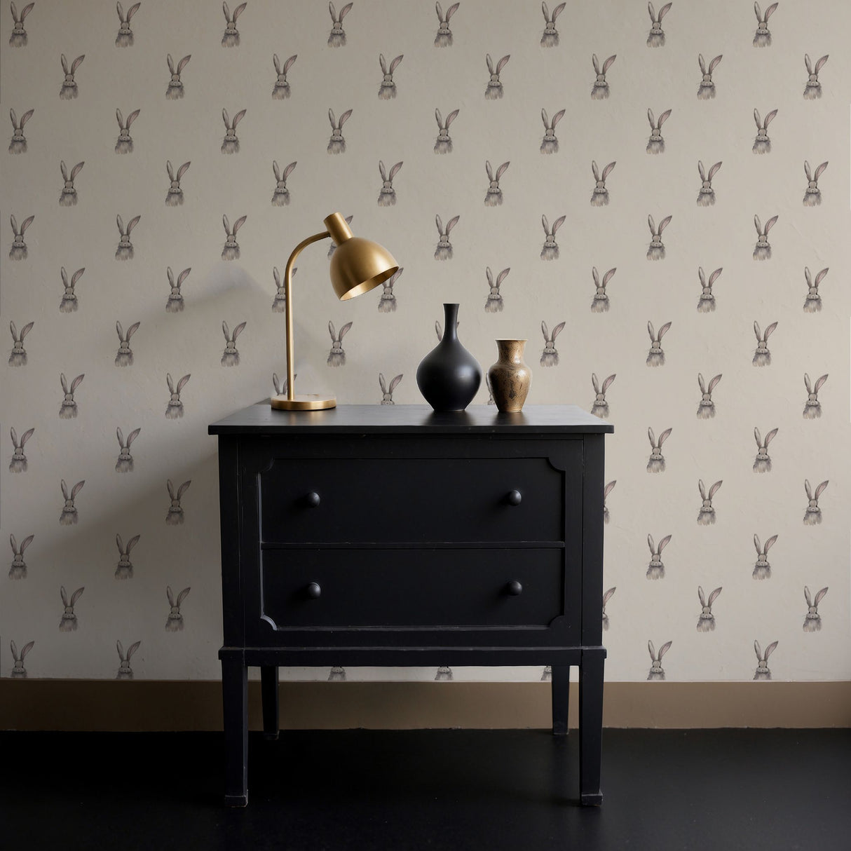 Gentle Hoppers | Cute Neutral Baby Bunny Nursery Wallpaper Wallpaper Sckribbles