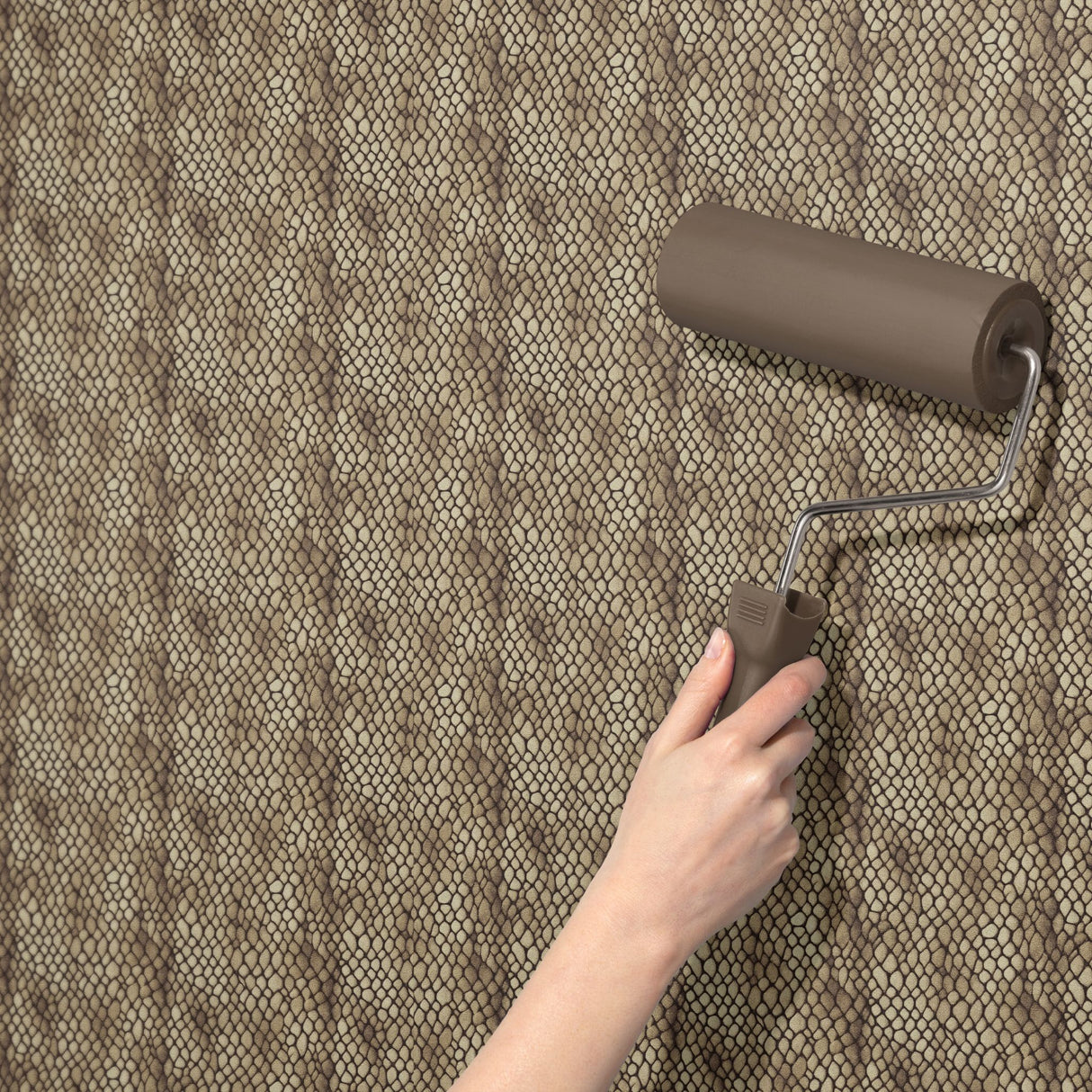 Velvet Viper | Brown Snakeskin Animal Print Wallpaper Wallpaper Sckribbles