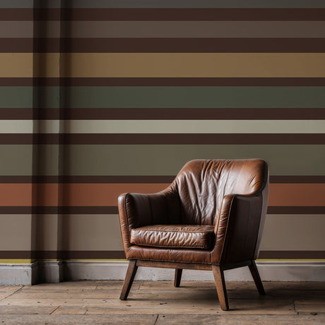 Claystone Stripe | Dramatic Neutral Horizontal Striped Wallpaper Mural Wallpaper Mural Sckribbles