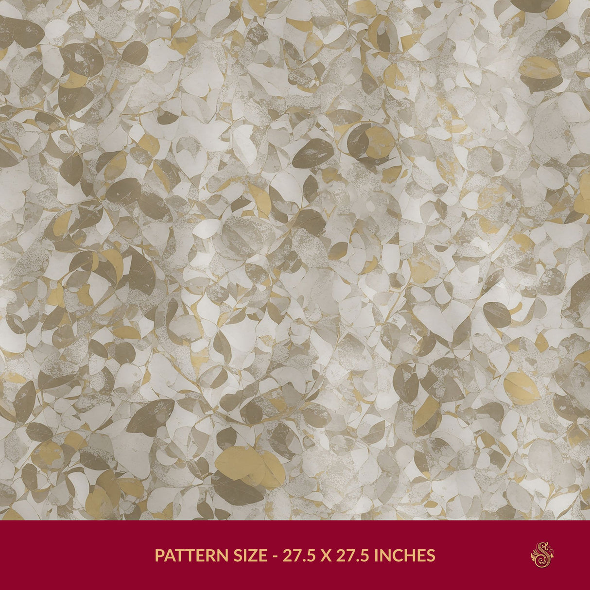 Faded Foliage | Weathered Neutral Rustic Leaves Kitchen Wallpaper Wallpaper Sckribbles Signature - Premium Non-Woven Roll - 27.5 in x 32.8 ft (70 cm × 10 m)