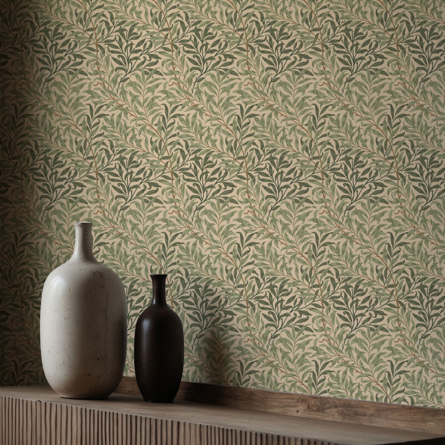 Willow Boughs | Botanical Tree Branches William Morris Wallpaper Wallpaper Sckribbles