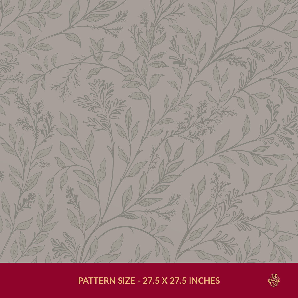 Twiggy Mist | Silver-Gray Elegant Floral Botanical Wallpaper Wallpaper Sckribbles Signature - Premium Non-Woven Roll - 27.5 in x 32.8 ft (70 cm × 10 m) Dusky Sprigs