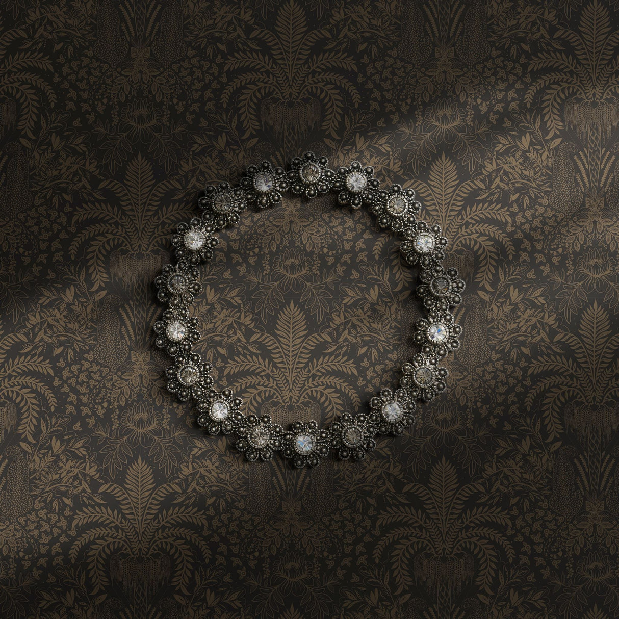 Neutral brown tropical palm tree wallpaper.