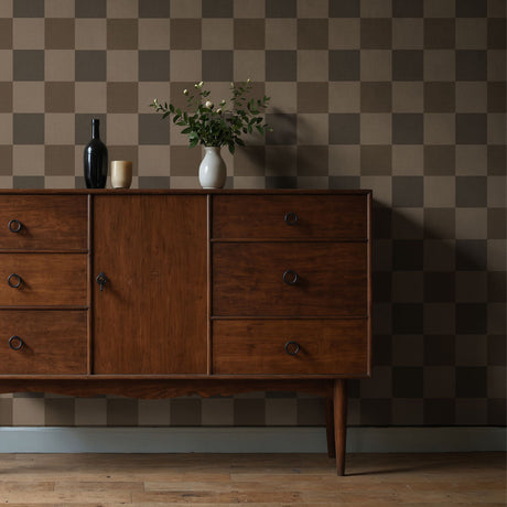 Subtle Grids | Neutral Muted Faded Classic Checkered Wallpaper Wallpaper Sckribbles