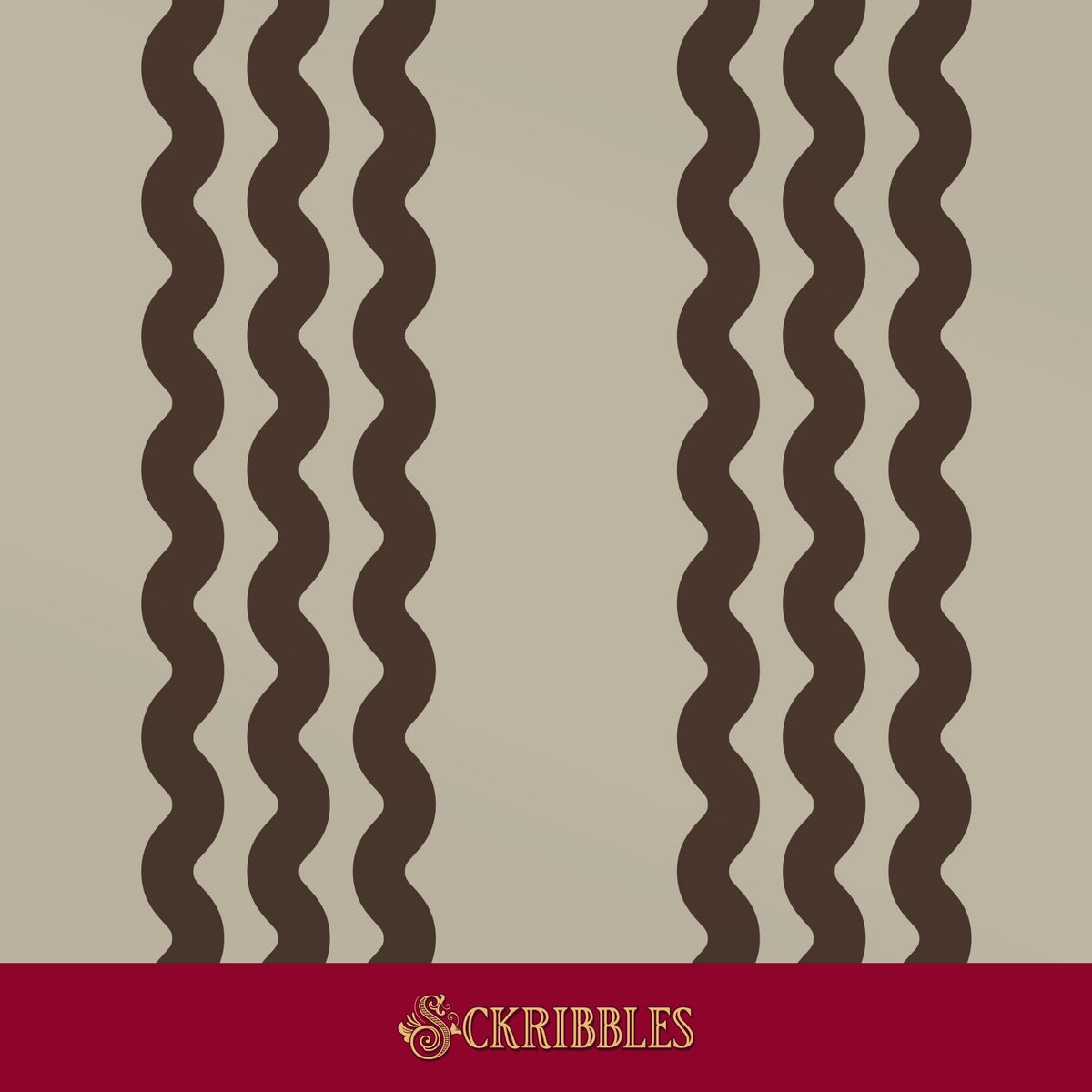 Neutral modern minimalist wavy striped wallpaper.