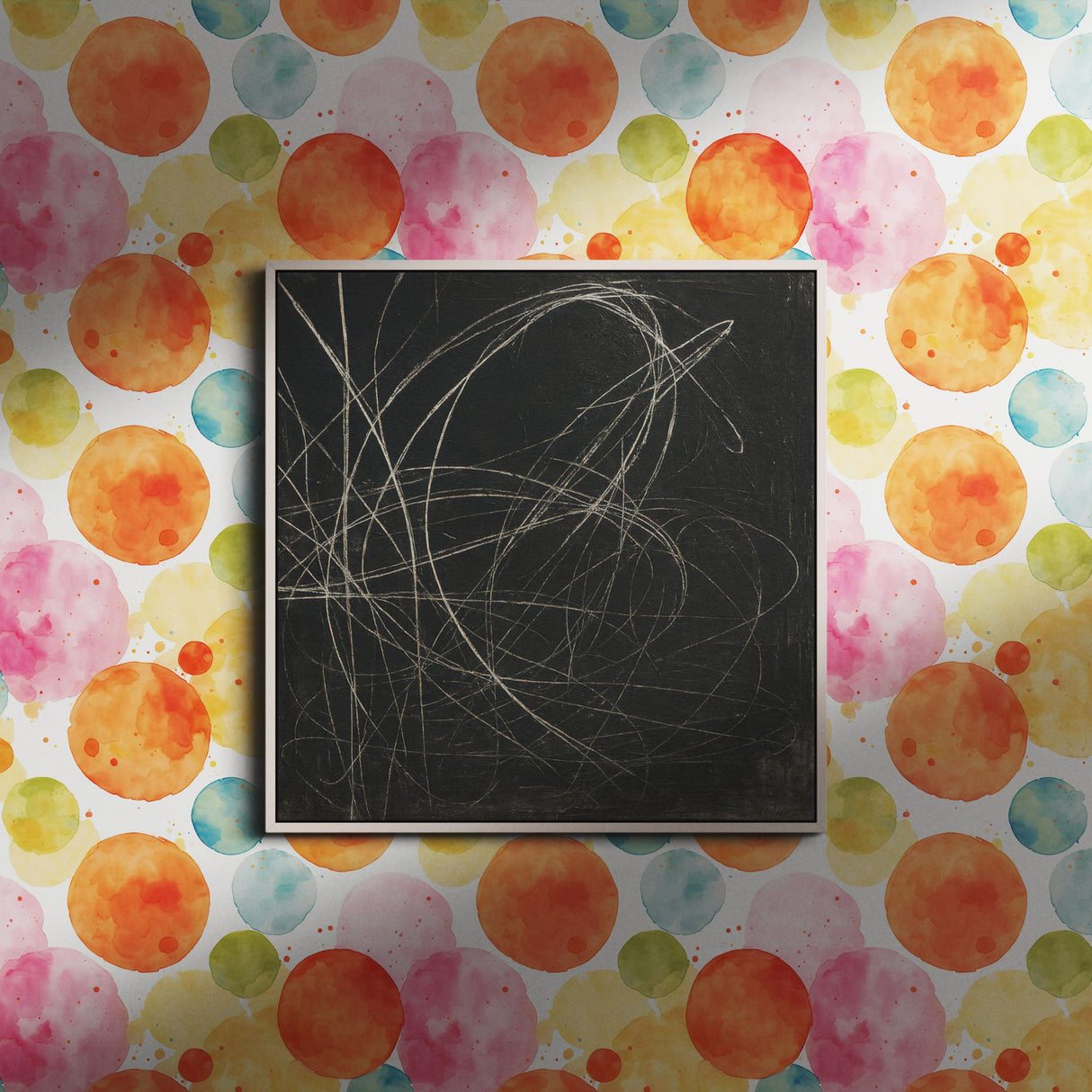 Polka Playtime | Colorful Watercolor Circles Children's Room Wallpaper Wallpaper Sckribbles