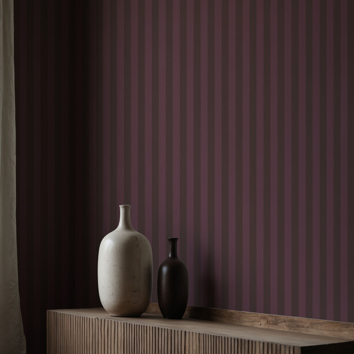 Subtle Stripes | Classic Muted Old-World Understated Striped Wallpaper Wallpaper Sckribbles