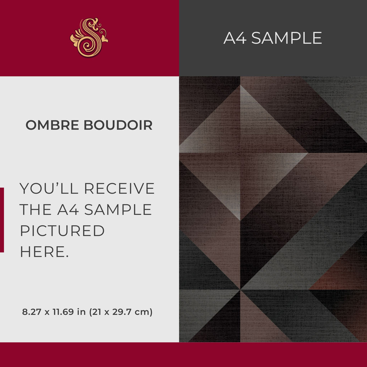 Ombre Boudoir | Moody Luxury Geometrical Wallpaper