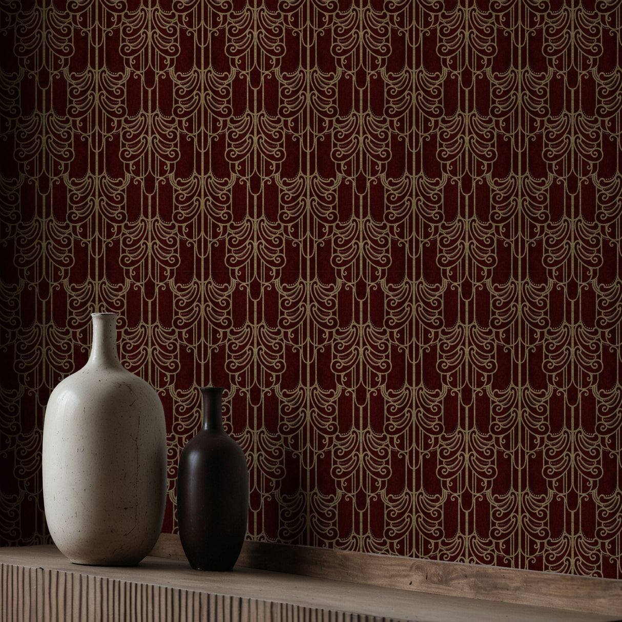Gritty Luxe | Luxurious Decadent Moody Art Nouveau Wallpaper Wallpaper Sckribbles