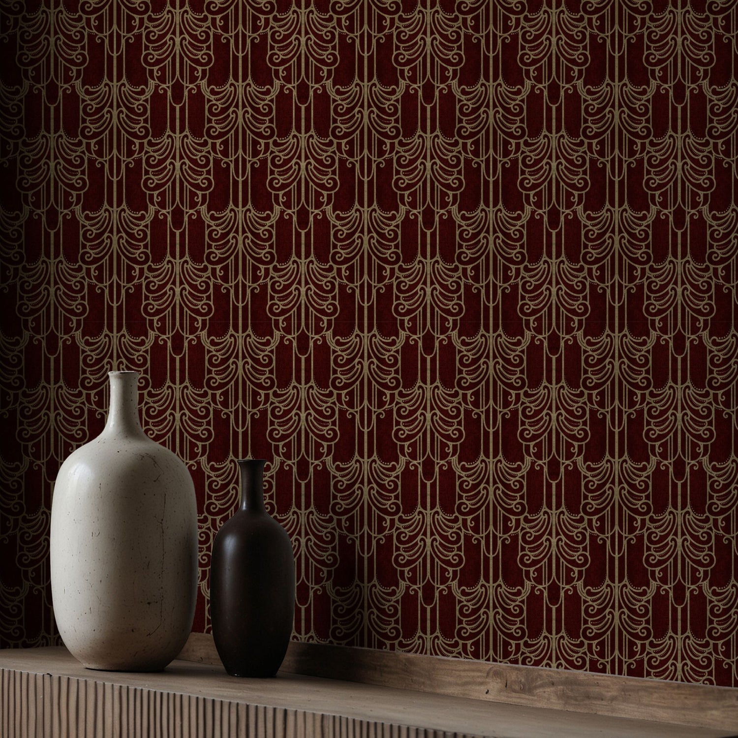 Gritty Luxe | Luxurious Decadent Moody Art Nouveau Wallpaper Wallpaper Sckribbles