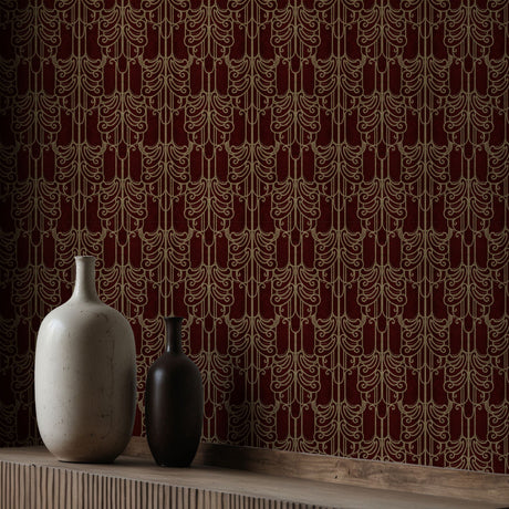 Gritty Luxe | Luxurious Decadent Moody Art Nouveau Wallpaper Wallpaper Sckribbles