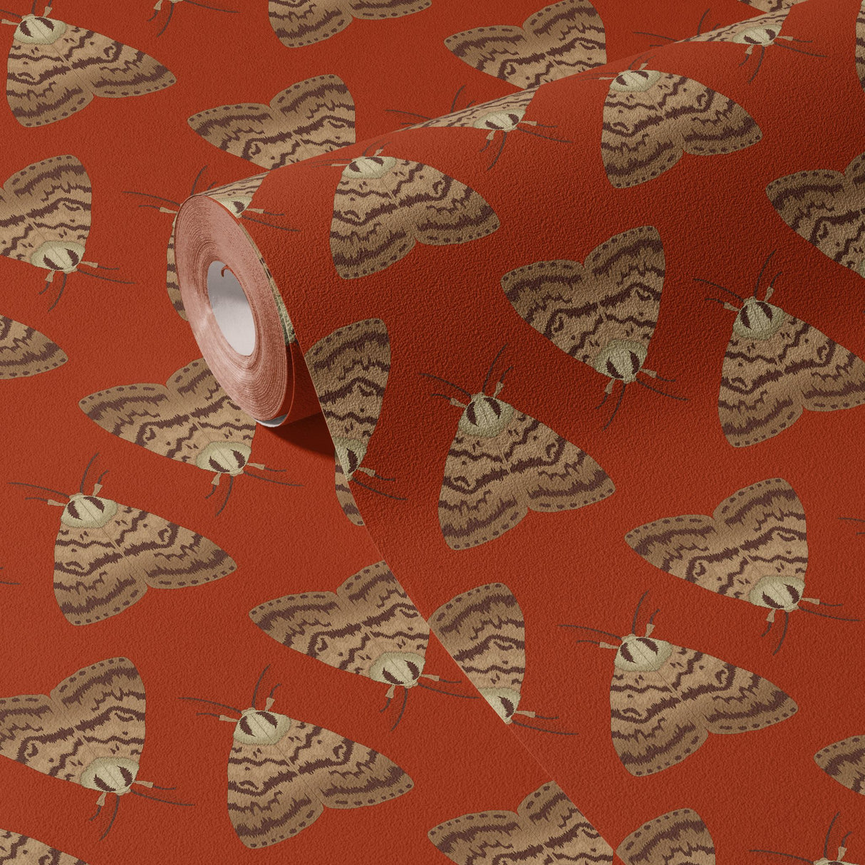 Gypsy Moth | Fun Orange Daring Maximalist Insect Wallpaper Wallpaper Sckribbles