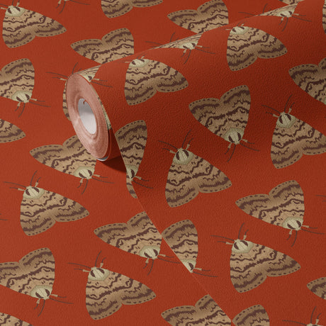 Gypsy Moth | Fun Orange Daring Maximalist Insect Wallpaper Wallpaper Sckribbles