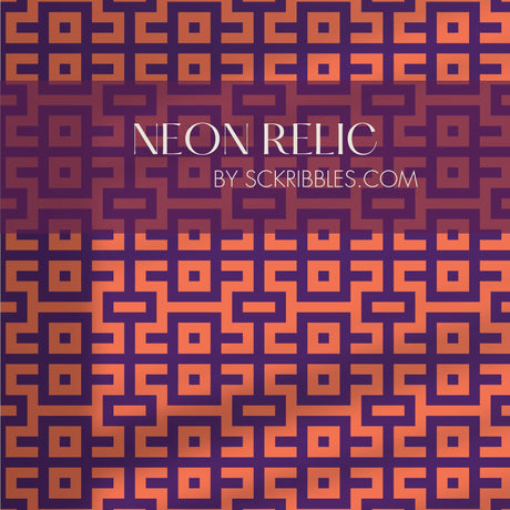 Pacdeco | Bright Bold & Eccentric Retro Art Deco Wallpaper Wallpaper Sckribbles Traditional - (Non-Woven) Sample 14'' x 14'' / 35 x 35 cm Neon Relic