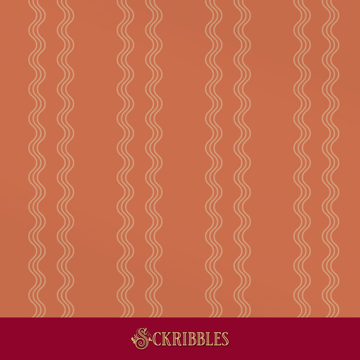 Orange striped wallpaper.