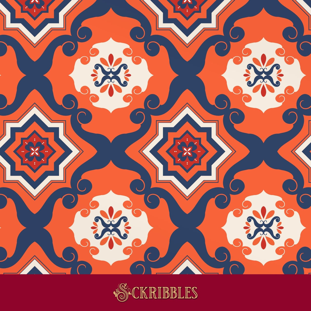 Orange tile wallpaper.