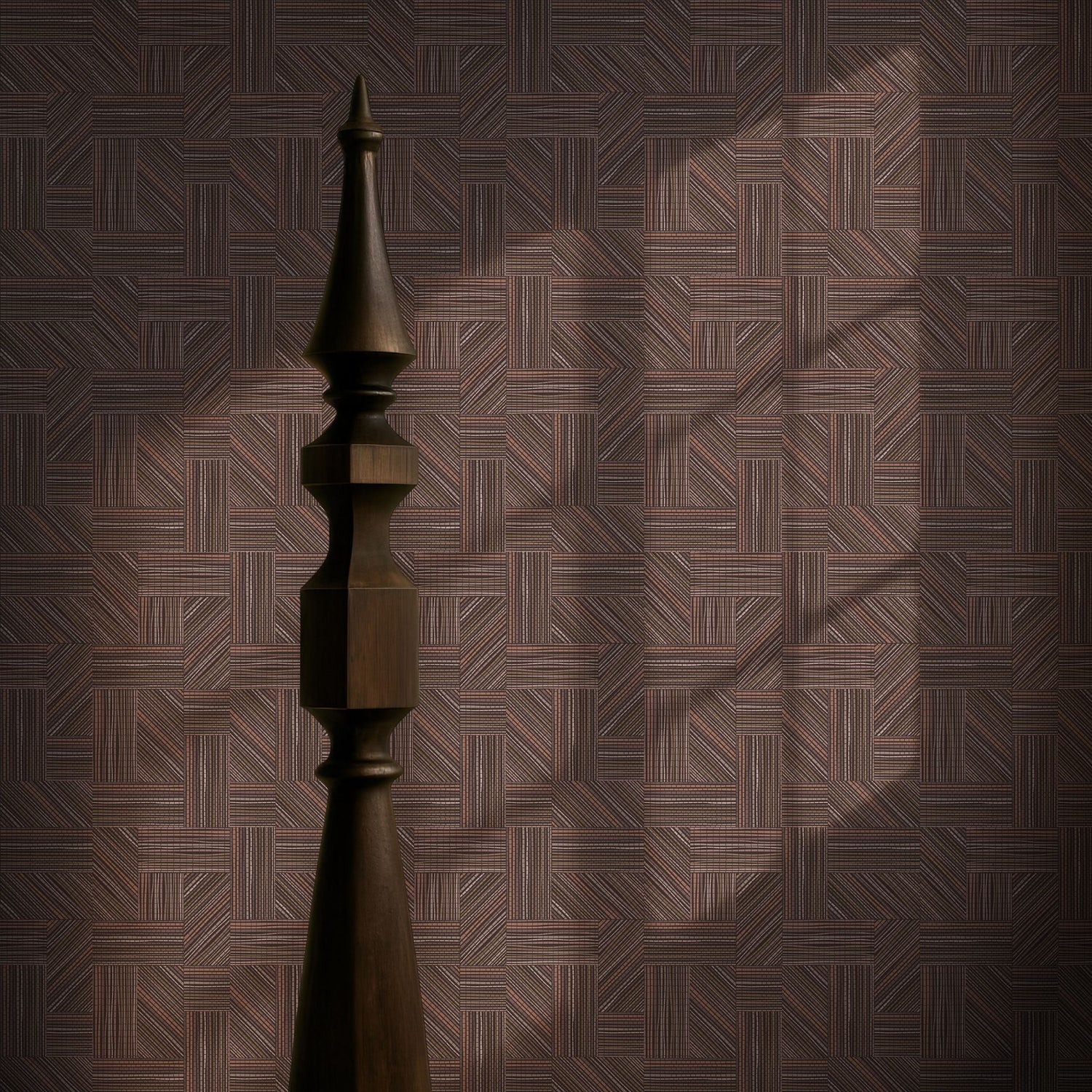 Organic Weave | Rustic Brown Geometrical Wallpaper Wallpaper Sckribbles