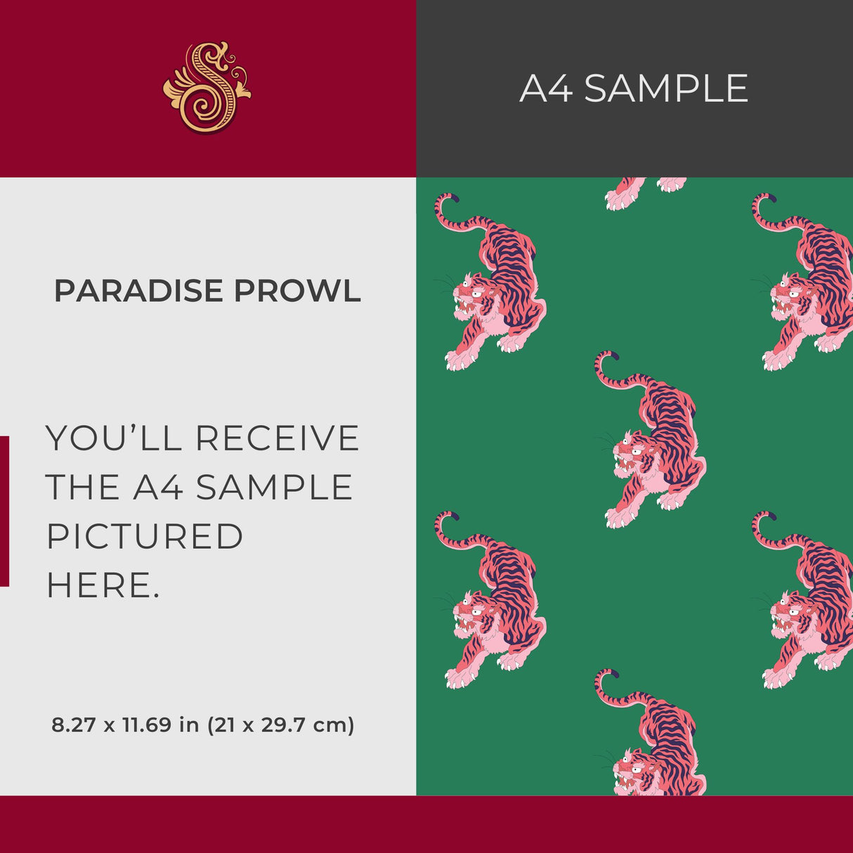 Paradise Prowl | Bright Green & Pink Maximalist Tiger Wallpaper
