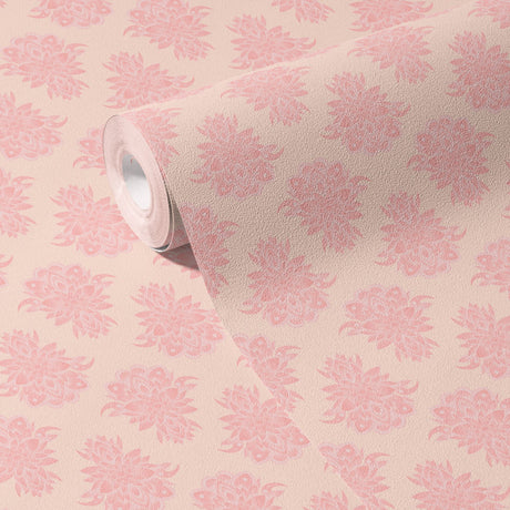 Rosy Reverie | Sweet Light Pink Feminine Coquette Damask Wallpaper Wallpaper Sckribbles