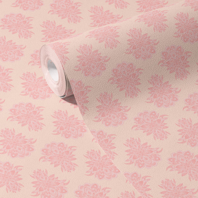 Rosy Reverie | Sweet Light Pink Feminine Coquette Damask Wallpaper Wallpaper Sckribbles